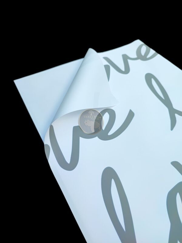 PAPEL COREANO BLANCO LOVE PLATEADO