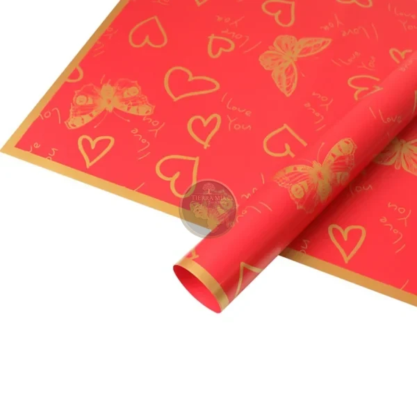 PAPEL COREANO ROJO MARIPOSA
