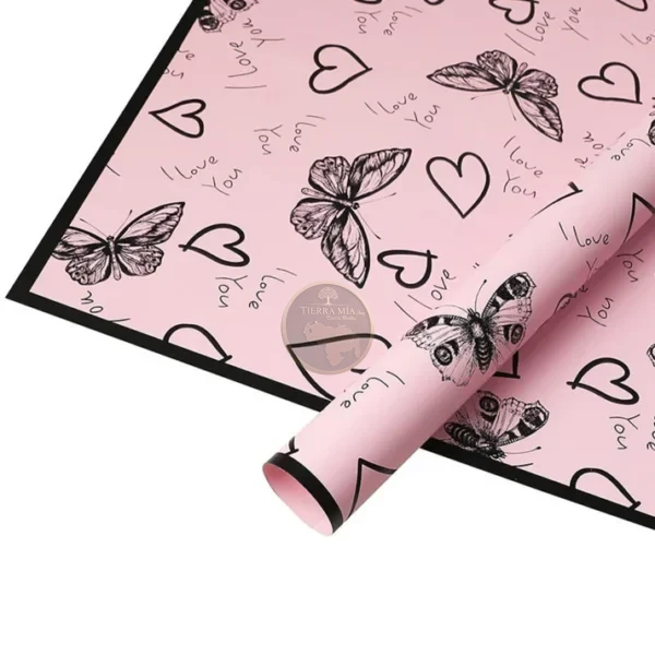 PAPEL COREANO ROSADO MARIPOSA