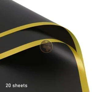 PAPEL COREANO NEGRO DOBLE BORDE DORADO