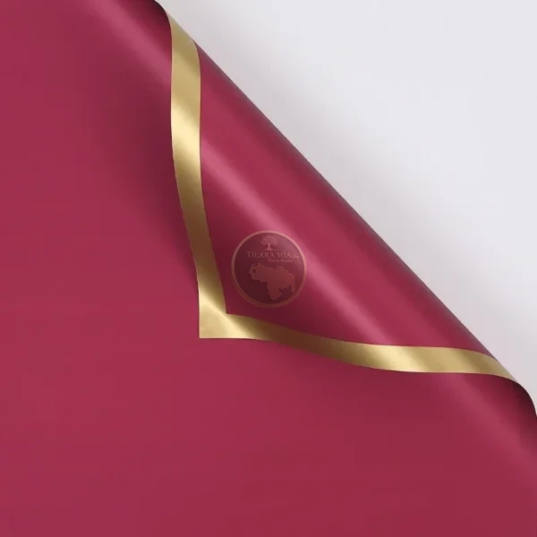 PAPEL COREANO ROJO BORDE DORADO