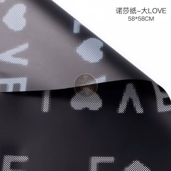 PAPEL COREANO NEGRO LOVE BLANCO