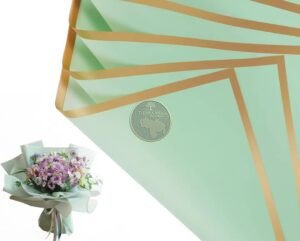 PAPEL COREANO VERDE CLARO BORDE DORADO