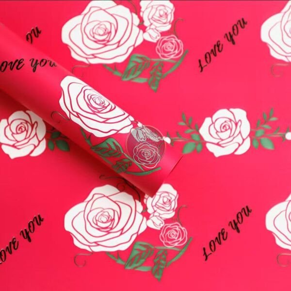 PAPEL COREANO FUSCIA CON FLORES