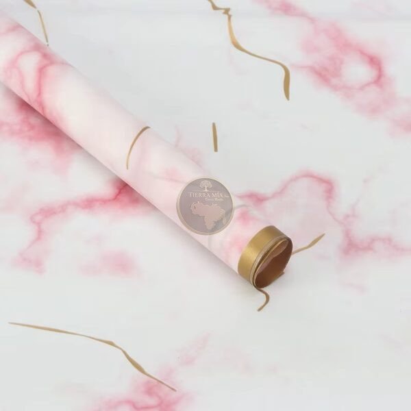PAPEL COREANO BLANCO MARMOLADO  FUSCIA