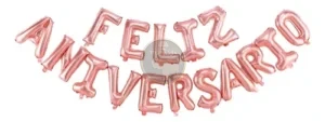 FELIZ ANIVERSARIO (LETRA SEPARADA) ROSA GOLD